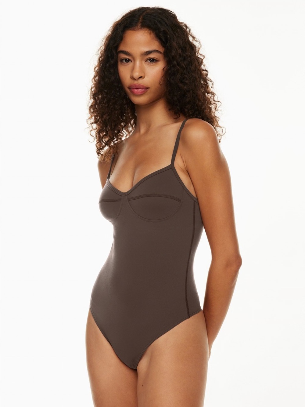 Aritzia Wilfred Free Wherever Bodysuit In Rich Mocha Brown Size XS